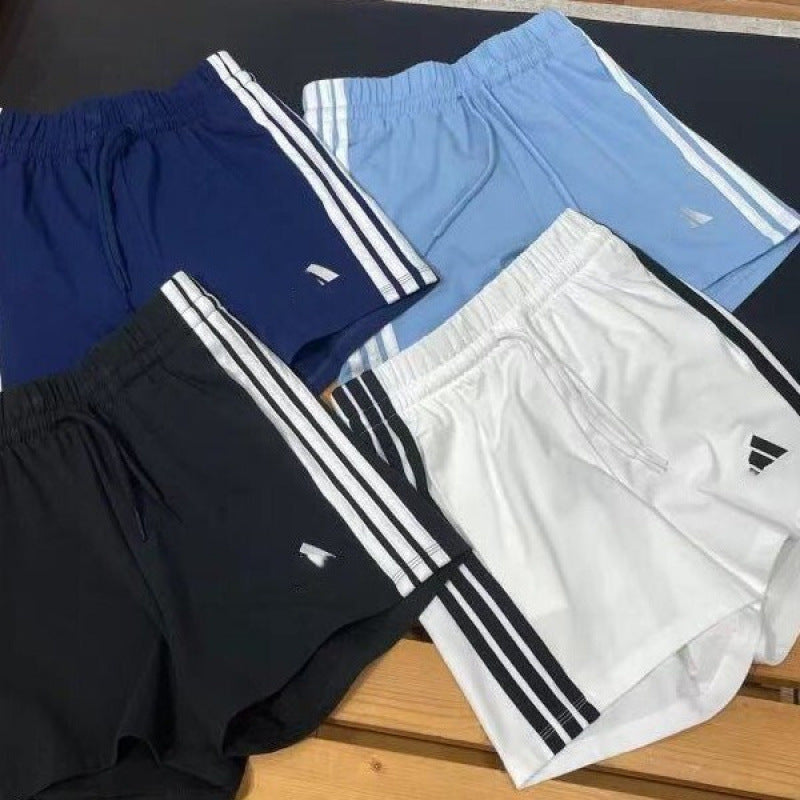 Pantalones cortos deportivos Clover unisex para correr en verano, fitness transpirable, pantalones casuales clásicos de tres rayas, a la moda