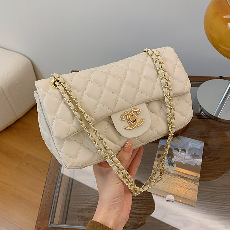 Nuevos bolsos transfronterizos para mujer 2023 nuevos bolsos minimalistas y de moda de diamante tweed pequeños bandolera de un solo hombro bolsos cuadrados pequeños