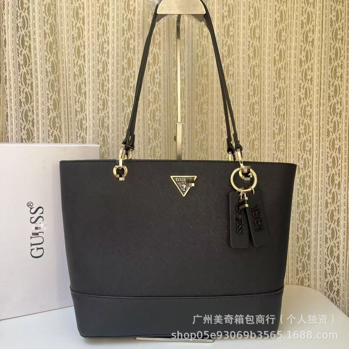GS Comercio Exterior Moda europea y americana Bolso de mamá colgante Colgante Bolso de compra Bolsa grande con cubo estampado Bolso de un solo hombro para mujeres