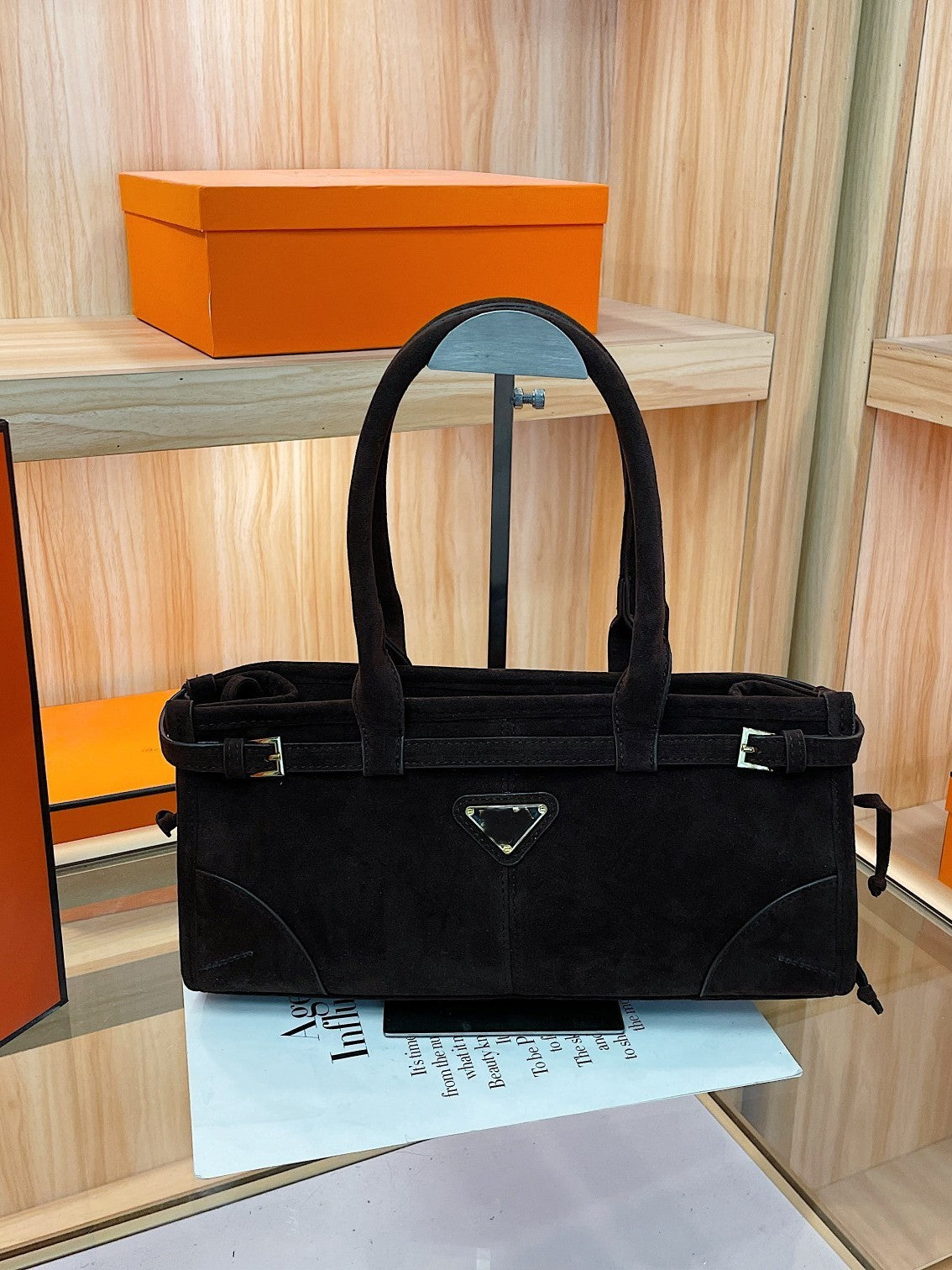 Women's Suede Moto Bag | Premium Versatile Fashion Underarm Crossbody Bag | Includes Box