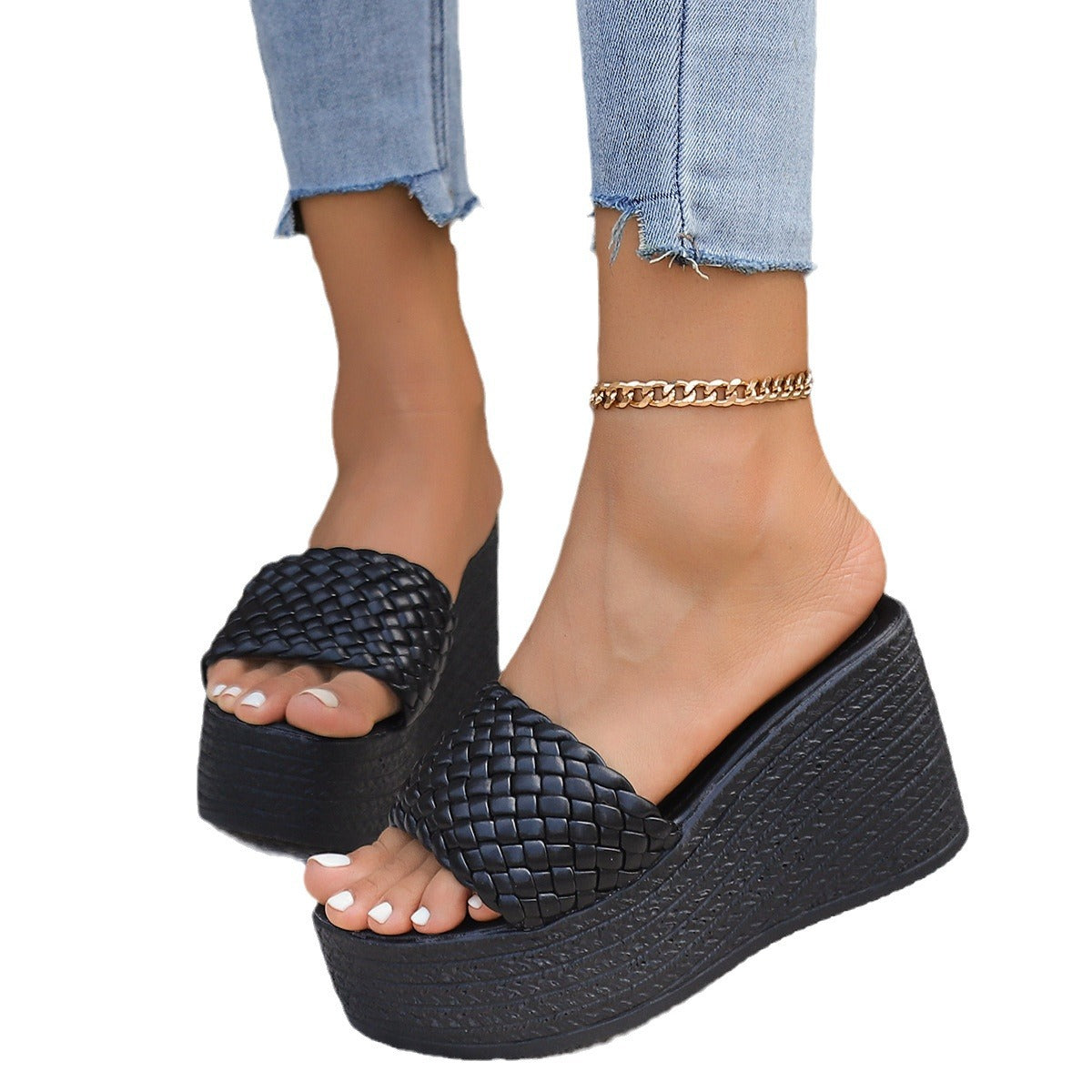 Nuevos zapatos de mujer de talla grande superventas transfronterizas, zapatillas de plataforma casuales para mujer a la moda, sencillas y versátiles