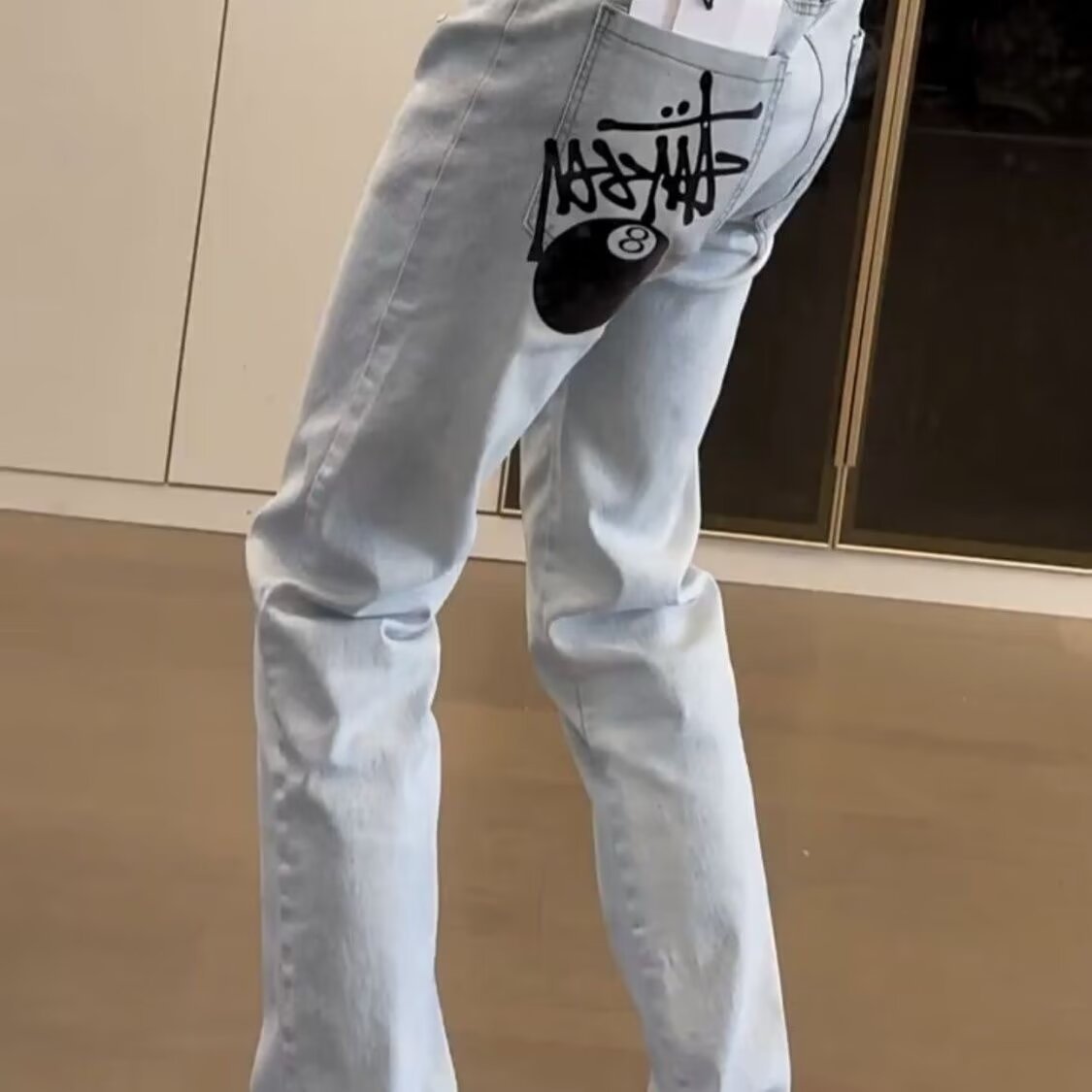 Vaqueros Americanos Estampados Hombre | Ajustado Casual Versátil