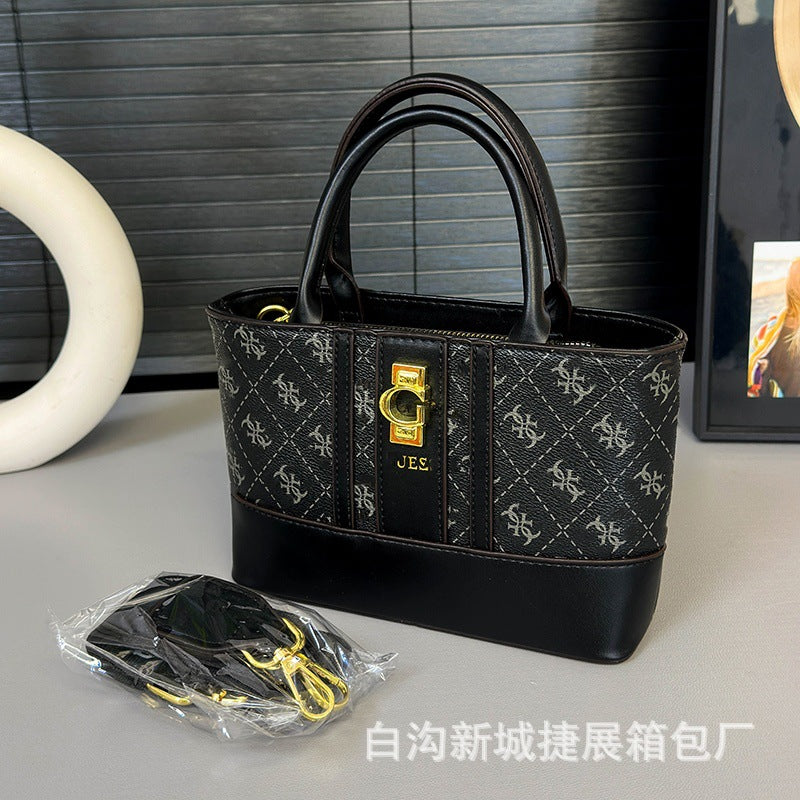 Bolso de mujer superventas impreso en Europa y Estados Unidos 2026 nuevo bolso cruzado ancho de tira cruzada de gran capacidad para mujer