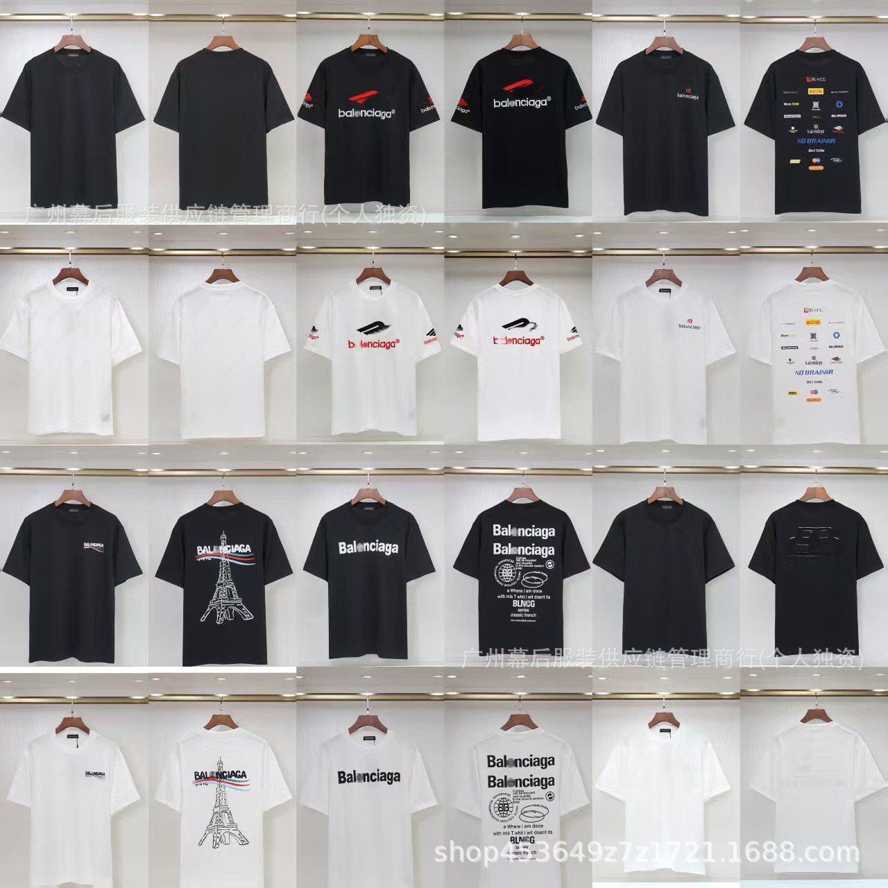 Versión correcta de la tendencia de lujo de París B: 26SS nuevo bordado unisex con cuello redondo, camiseta de algodón de manga corta y manga corta, comercio exterior