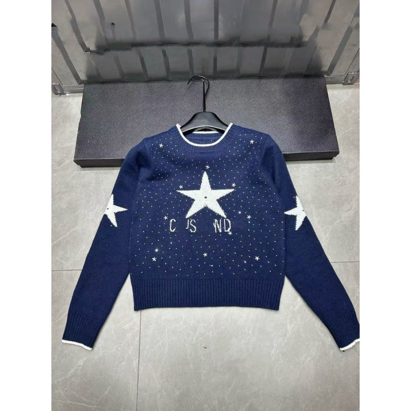Maglione in maglia CD | Jacquard con lettere e stelle