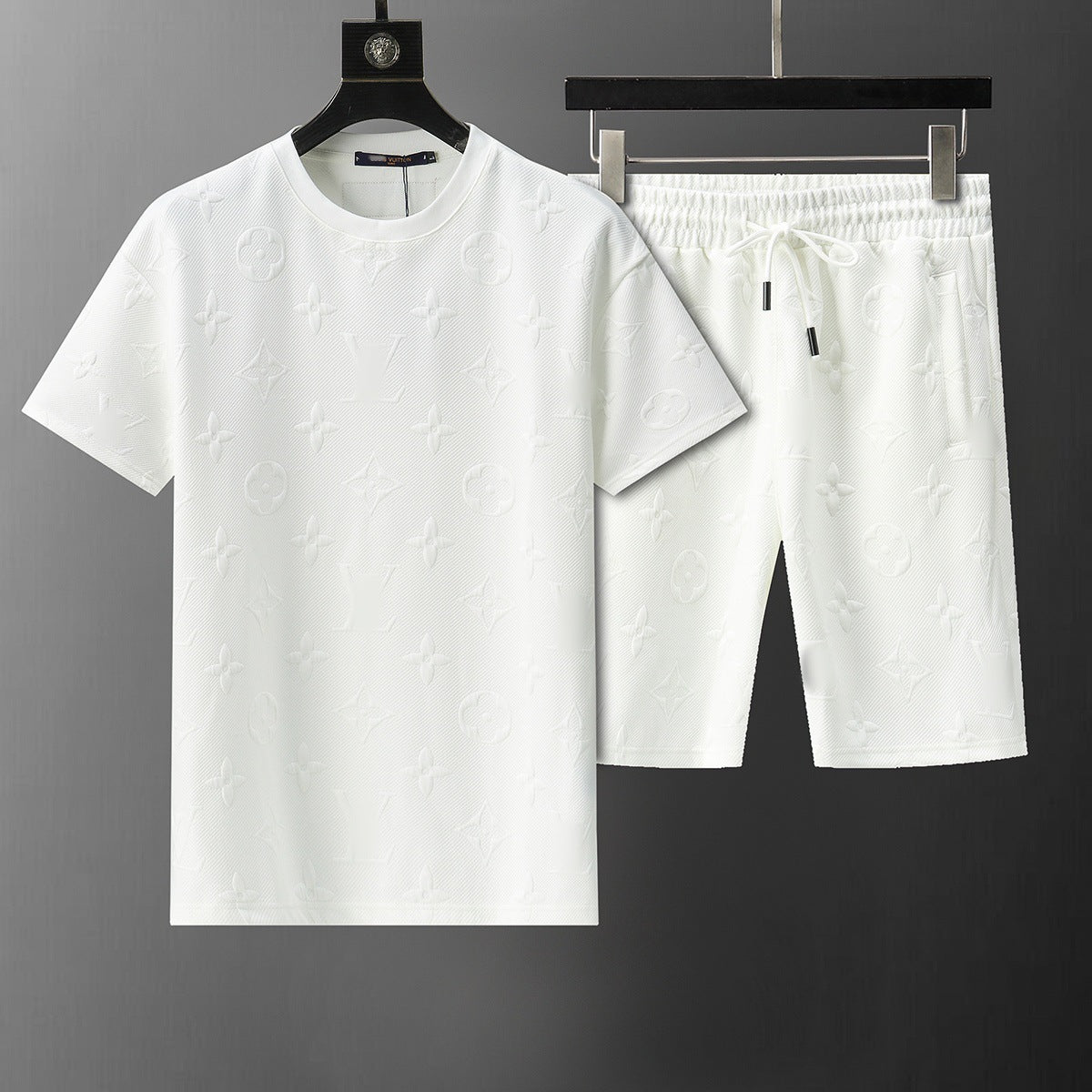 ()25 nuevos pantalones cortos B familia G Jacquard Moda casual Traje de comercio exterior para hombres y mujeres Trajes de primavera para hombre