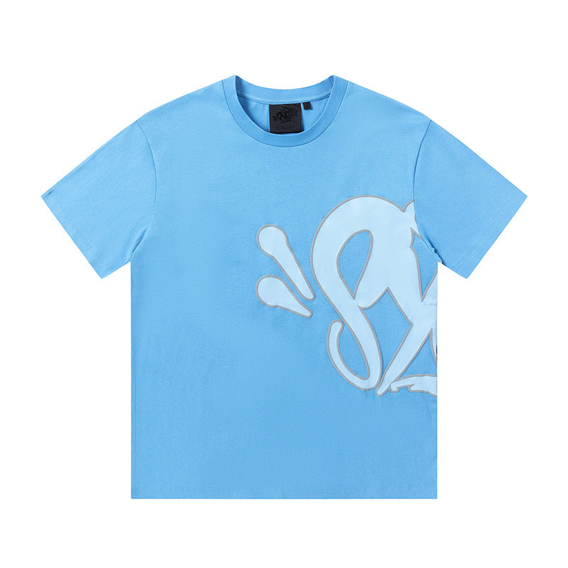 Camiseta americana de hip-hop callejero, camiseta de manga corta holgada con letras de hombre, pantalones cortos informales, conjunto deportivo versátil
