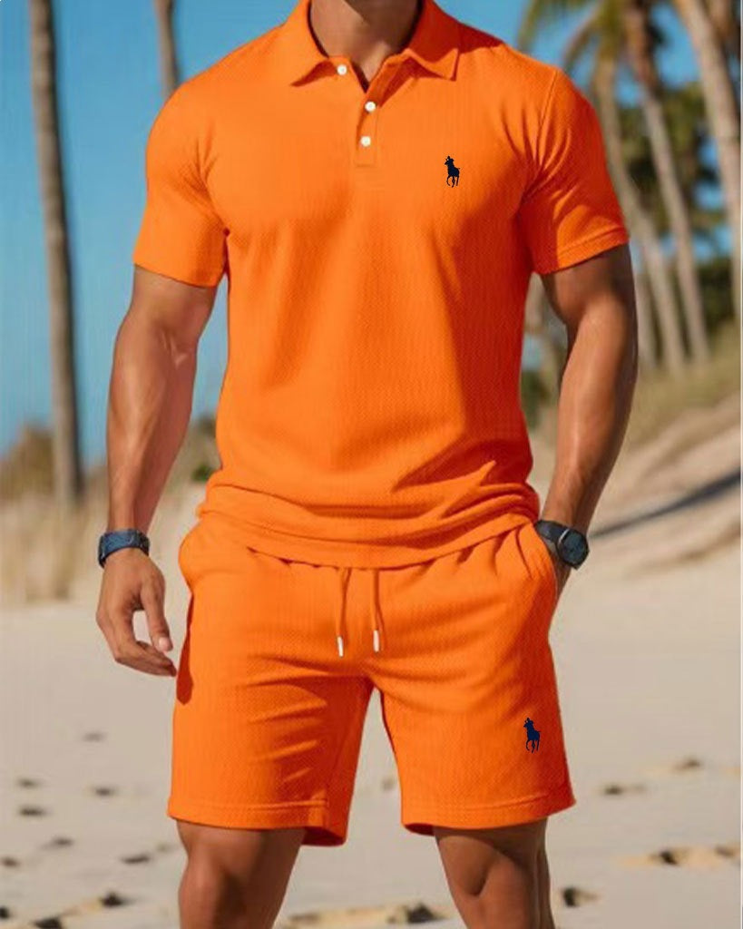 Conjunto Polo Shorts Hombre Bordado Verano Dos Piezas | LuxuryMarkt