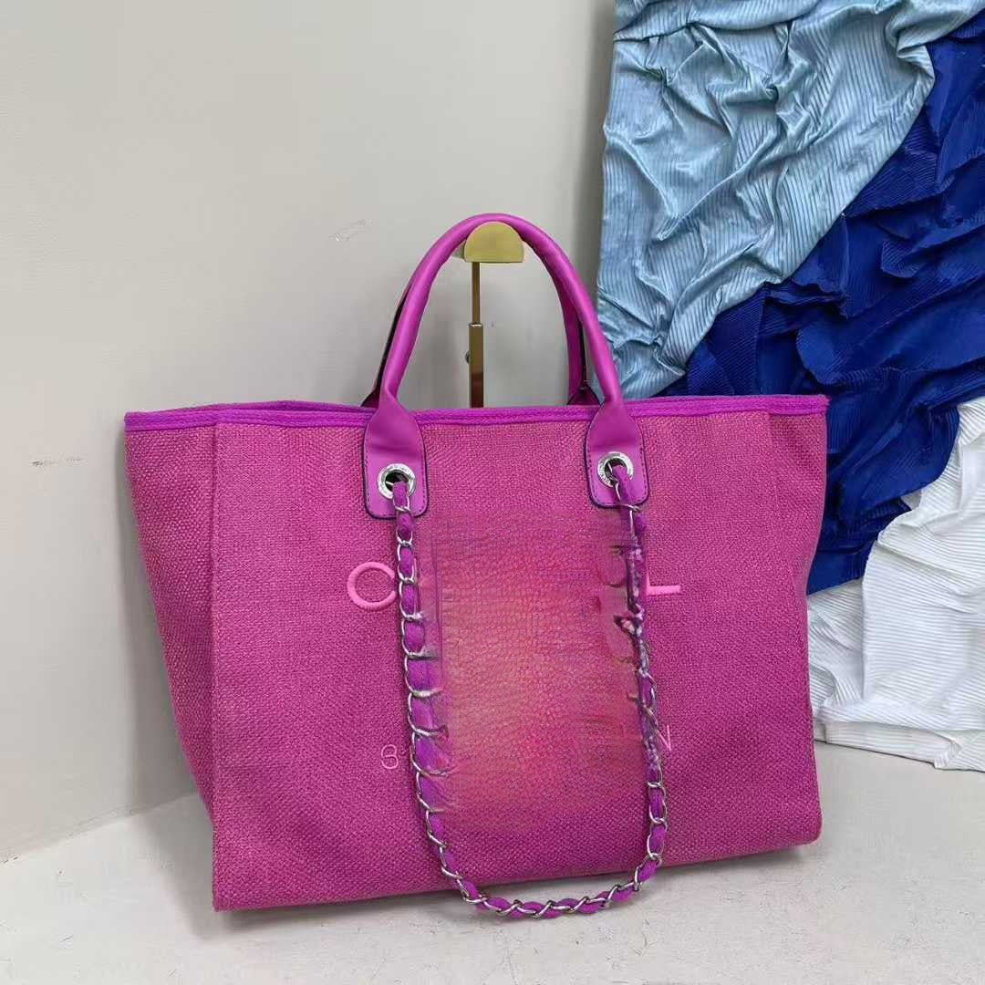 Women's Embroidered Linen Beach Bag | Elegant Large Capacity Summer Shoulder Tote | No Box