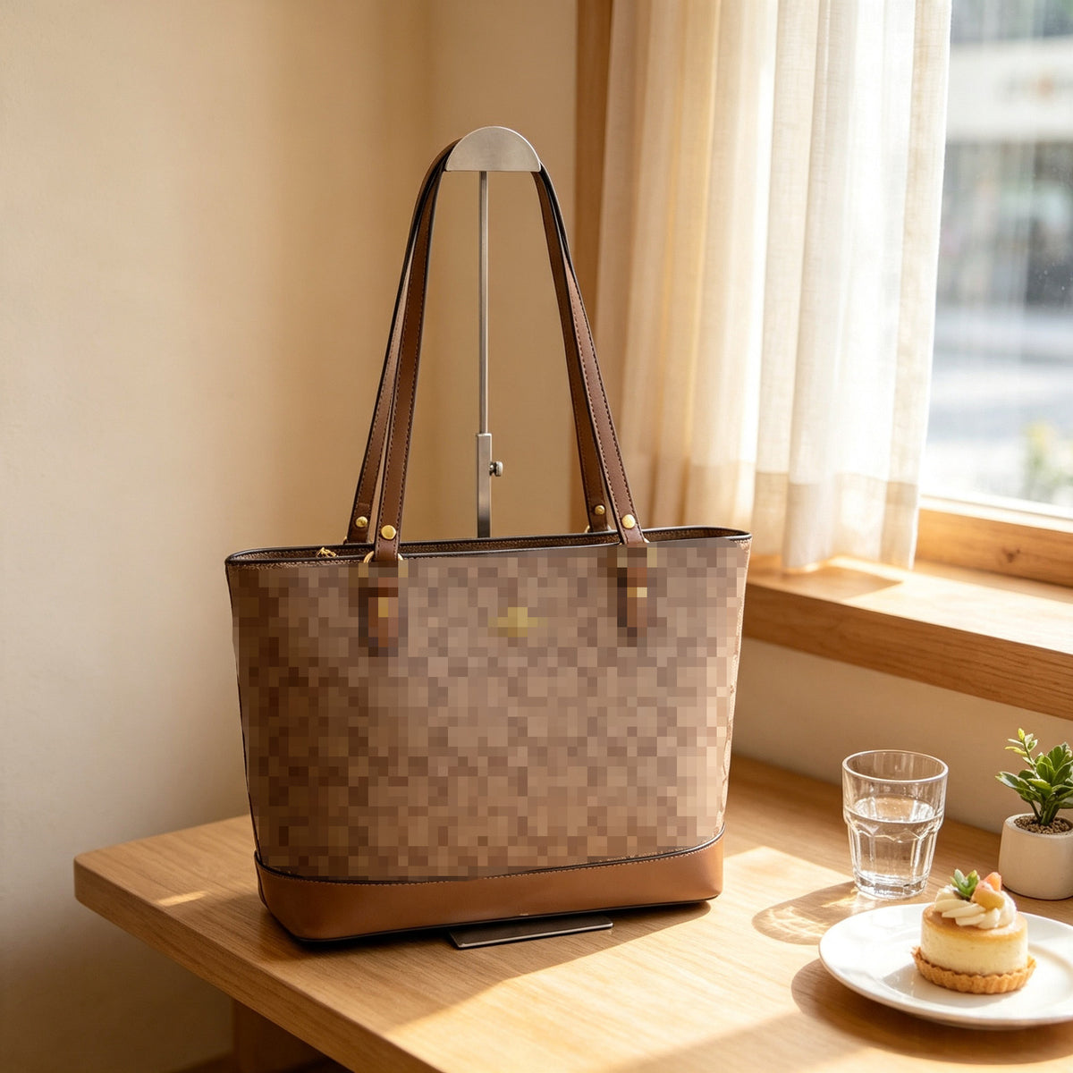 Damen-Schultertasche mit Kou-Letter-Print | Vintage mit großem Fassungsvermögen | Ohne Karton