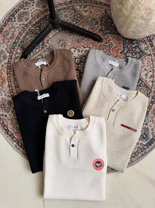 Knit T-Shirt with Embroidered Crest Mix | Luxury Markt