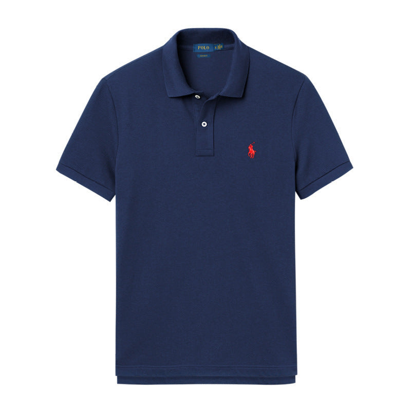 Polo Manga Corta Bordado Poni Hombre | Verano Solapa Casual