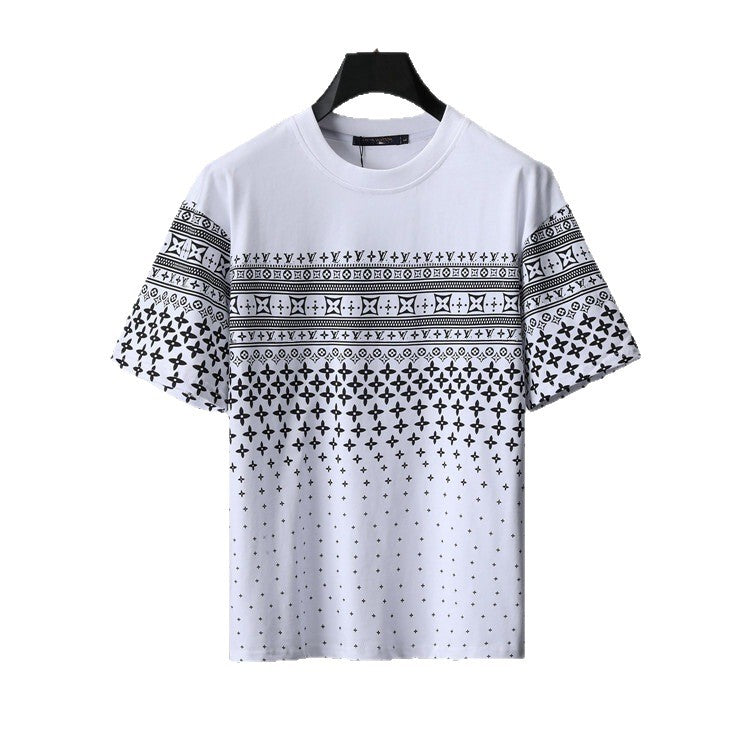 Camiseta de repuesto de algodón de lujo de alta gama transfronteriza, de manga corta de cuello redondo, moda veraniega, dropshipping casual versátil 1