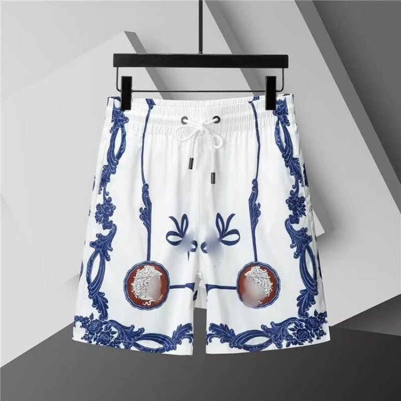 Verano 2026 Nuevos pantalones de playa transfronterizos europeos y americanos de secado rápido, pantalones cortos casuales holgados y de moda al por mayor