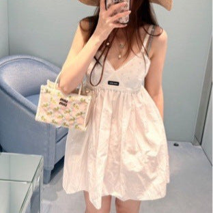MI white spaghetti strap dress 2026 | Lace and V-neck
