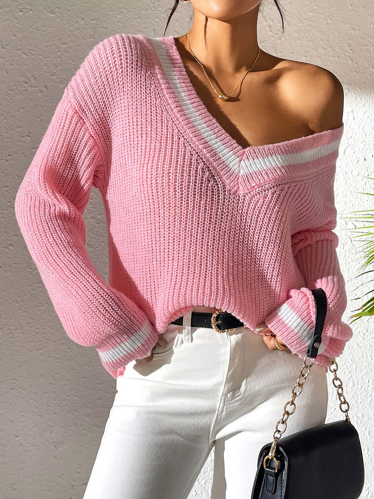 Jersey Mujer CHN | Cuello En V Y Color Combinado