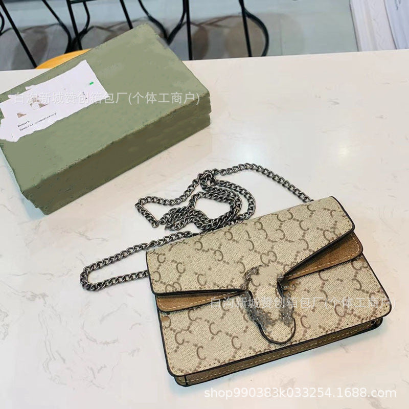 Nuevo bolso clásico monograma Wine God Bag MNI Single Shoulder Crossbody Chain Wrap Envelope para mujer