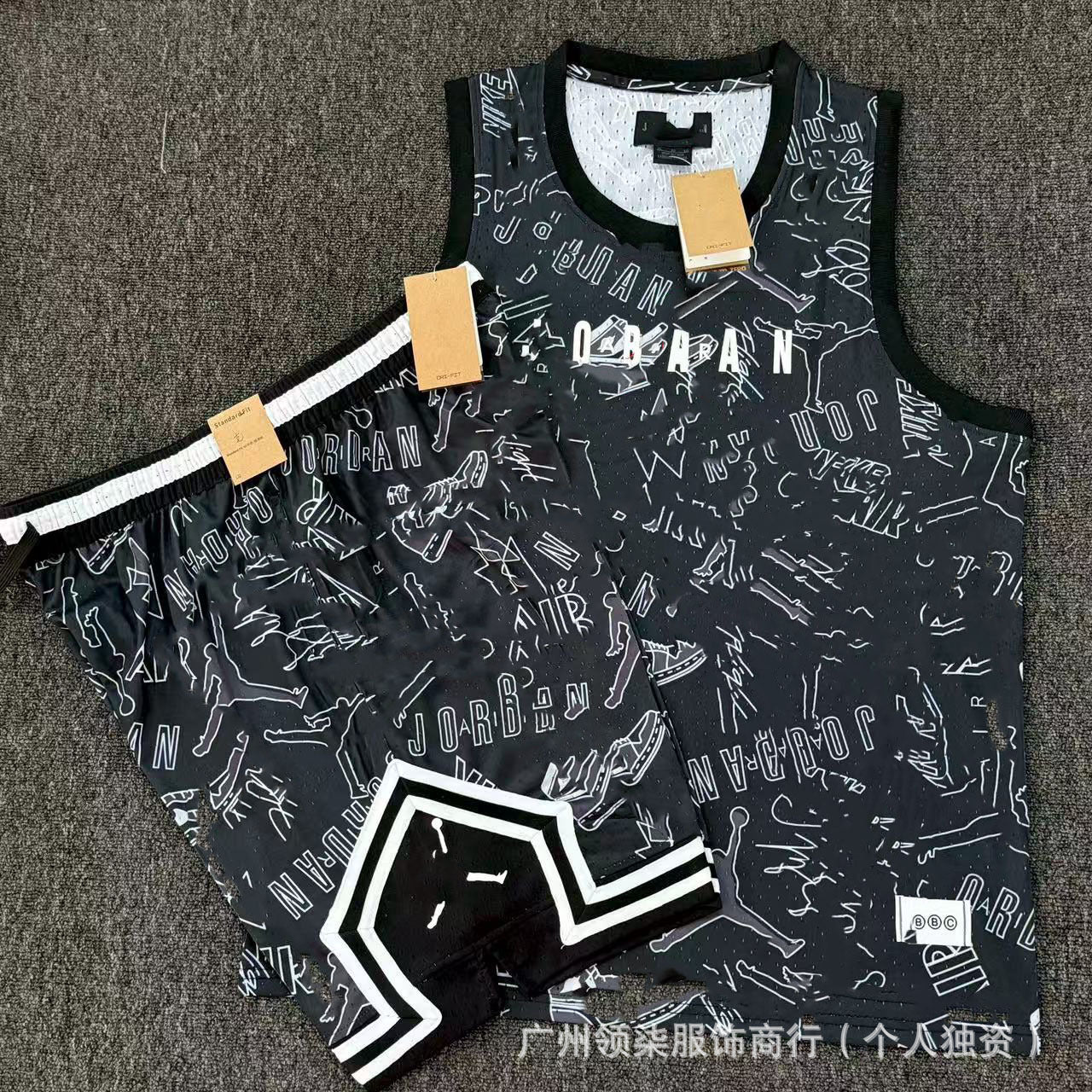 Nuevo chaleco deportivo de baloncesto Flying Man con pantalones cortos, chaleco deportivo casual de correr de secado rápido, transpirable y holgado