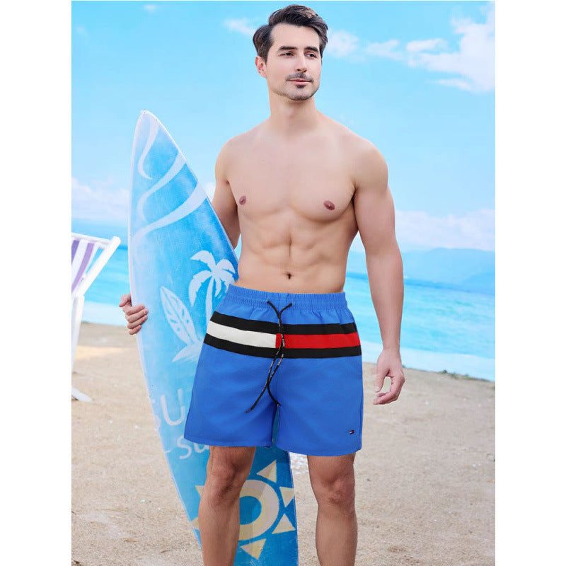 Pantalones cortos holgados de tres puntos surf con impresión digital 3D, pantalones de playa de secado rápido para la playa, pantalones de baño para hombre, deportes en casa