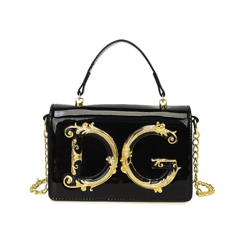 Borsa donna in vernice | Tracolla a catena sera moda versatile | Senza scatola
