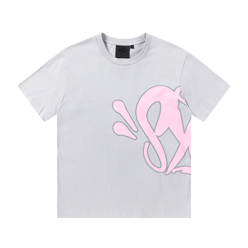 Camiseta americana de hip-hop callejero, camiseta de manga corta holgada con letras de hombre, pantalones cortos informales, conjunto deportivo versátil