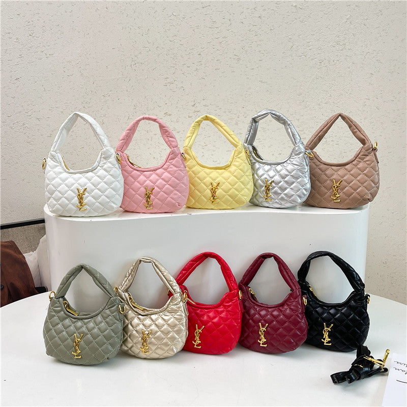 Bolso cruzado de un solo hombro bordado con diseño de bolso transfronterizo para mujer, diseño de bolso de mano de nicho, con patrón de diamantes bordado y vendido