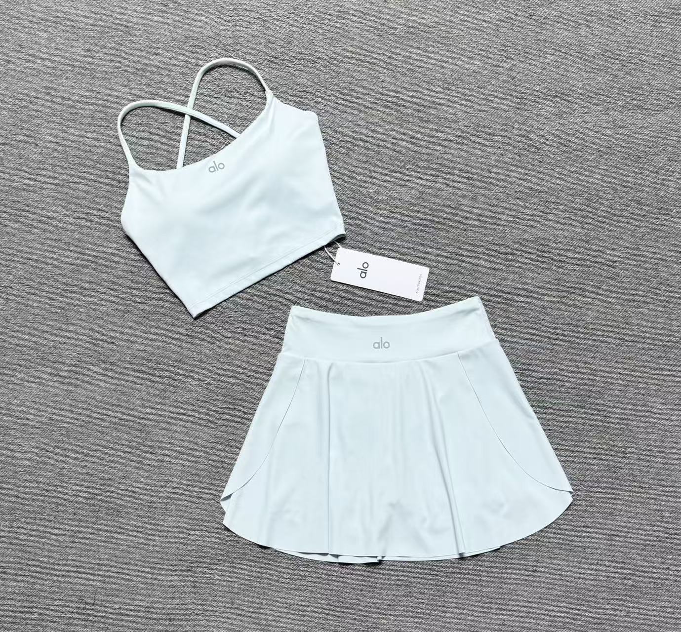 Conjunto de falda de yoga plisada de primavera y verano Alo26 Set de falda de golf para correr fitness conjunto de dos piezas