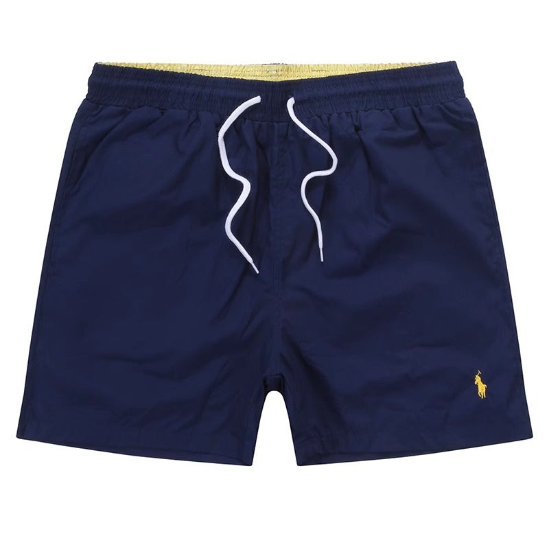 Polo de playa masculino de verano 2026 Shorts surf de tres puntas bordados con cordones Rápido Pantalones deportivos holgados Casual para casa