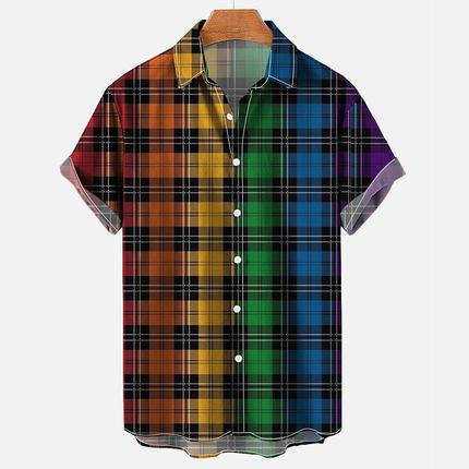 Chemise homme imprimée P | Col et boutons