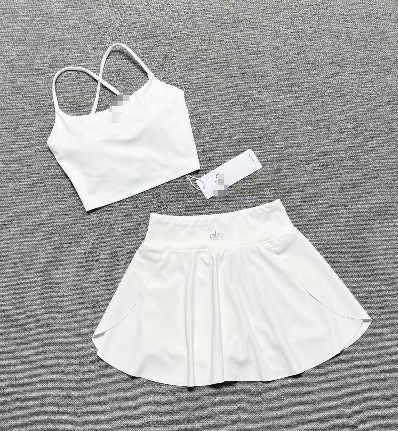Ah, transfronterizo, falda plisada nueva, chaleco de yoga, conjunto de falda de tenis, conjunto de falda de golf, conjunto de dos piezas para correr fitness