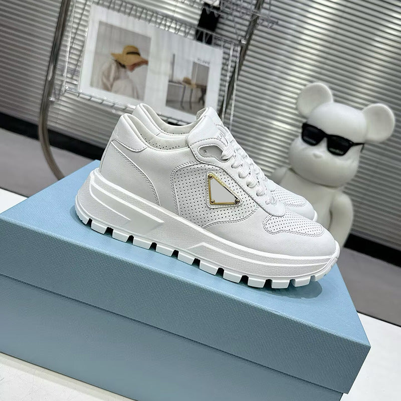 Zapatillas Spot P, nueva marca triangular, cordones de cuero informales, ropa baja, comercio internacional transfronterizo masculino de suela gruesa
