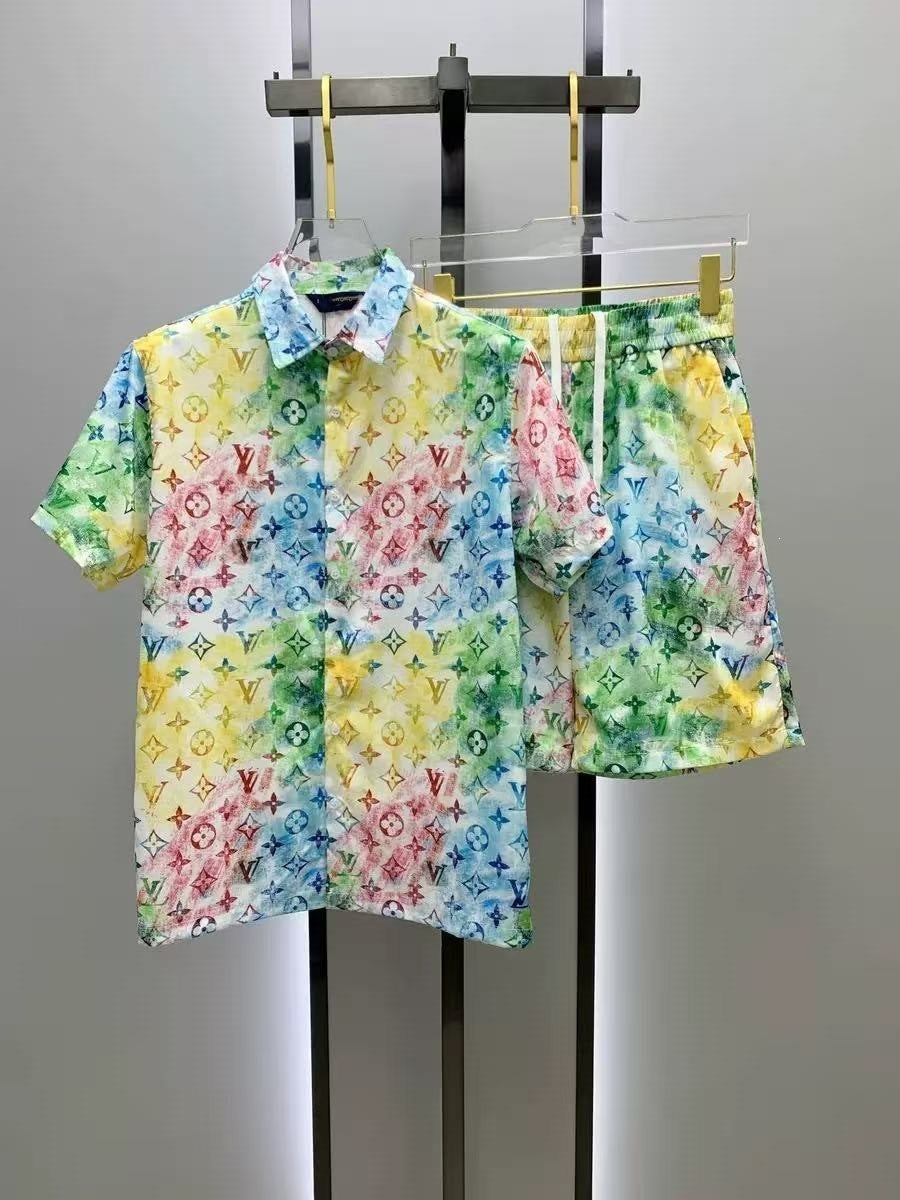 Conjunto Camisa y Pantalón Corto Hombre | Estilo Europeo Verano