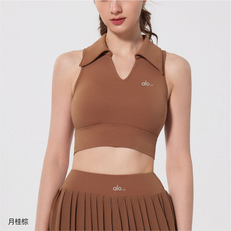Impresionante conjunto deportivo de tenis de ALOSCO, mono fino de bádminton de verano para mujer, falda corta de yoga, chaleco de fitness de secado rápido