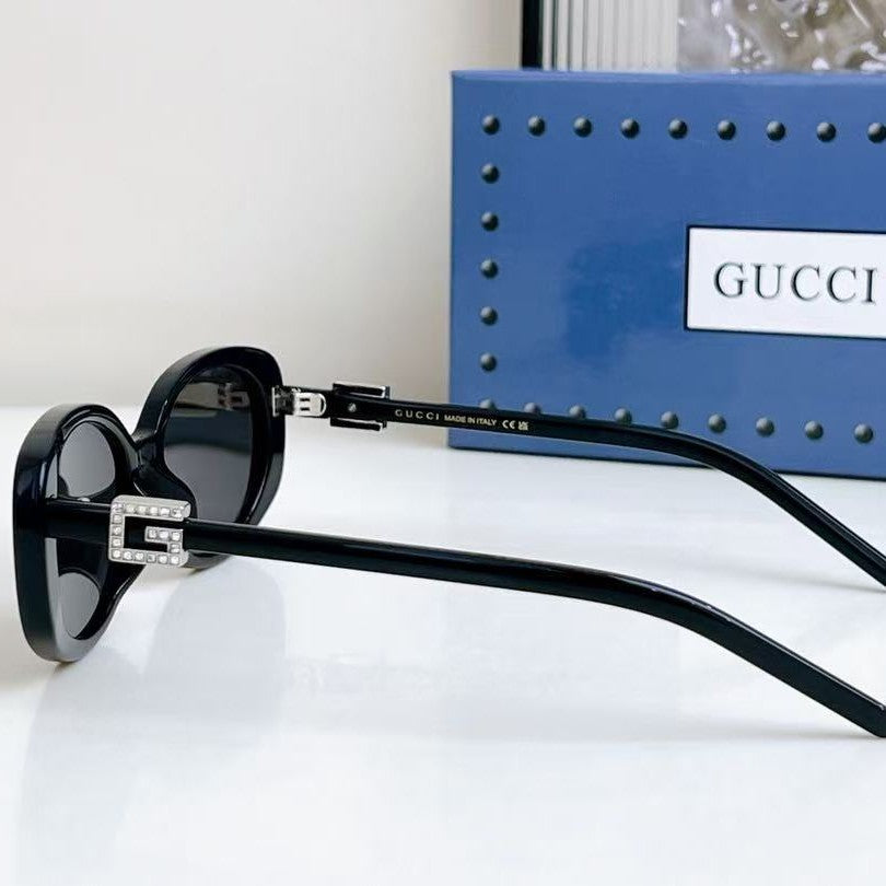 Gafas de sol para mujer de la marca G y nuevas gafas ovaladas con panel con letras y protección UV GG1684