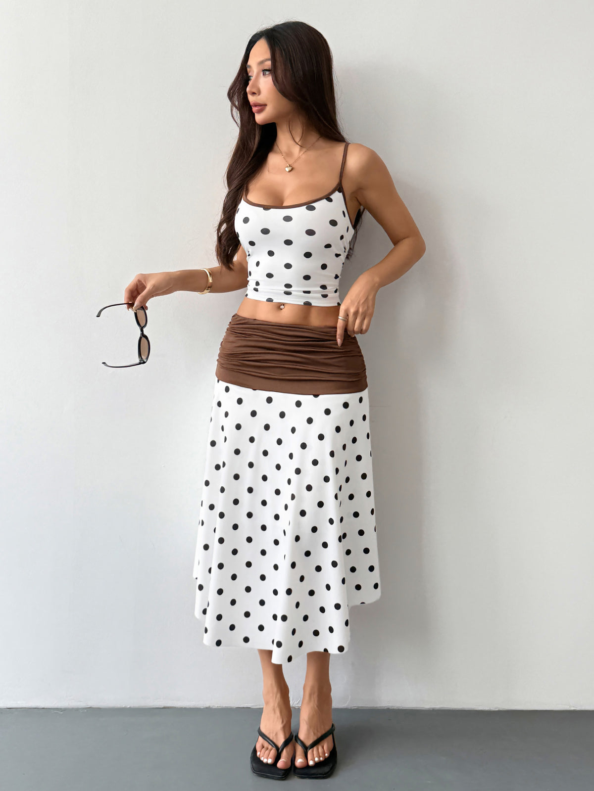 Two-Piece Casual Skirt Set | Summer Color Block Camisole