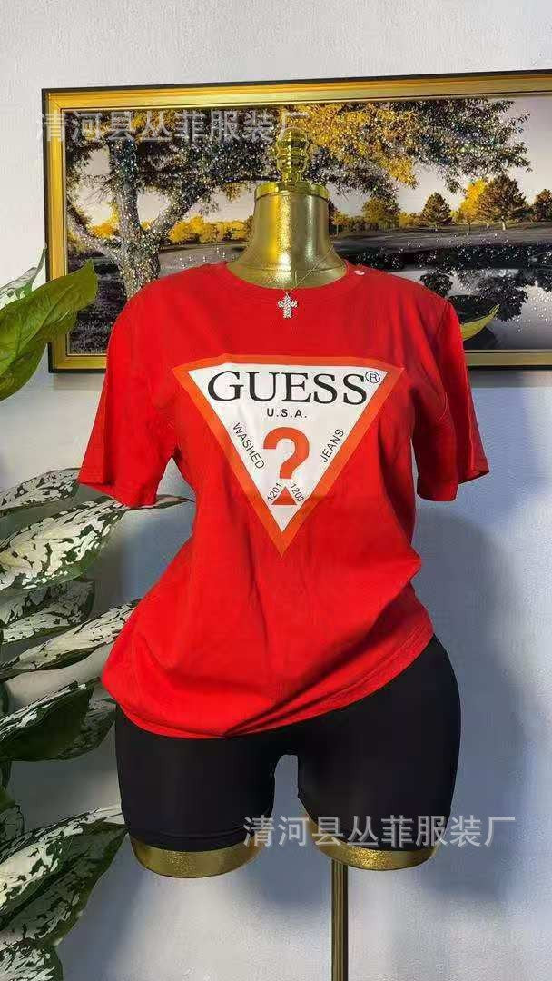 Camiseta europea de algodón transfronteriza, nueva al estilo europeo y americano, camisa versátil de algodón puro de media manga, camiseta de verano, estampado perezoso