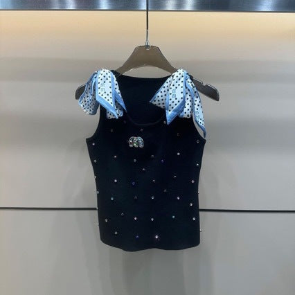 Camiseta MMi para mujer | Lazos y pedrería verano