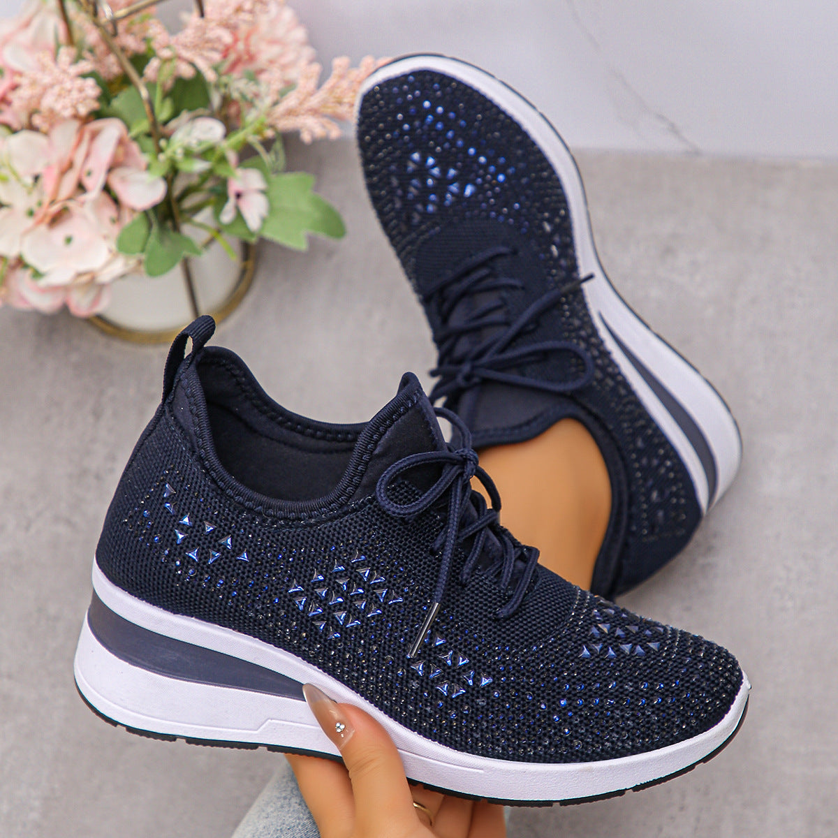 Zapatillas nuevas transfronterizas, zapatillas de mujer, zapatillas casuales transpirables primavera 2026, zapatillas de malla deportivas de malla para realzar