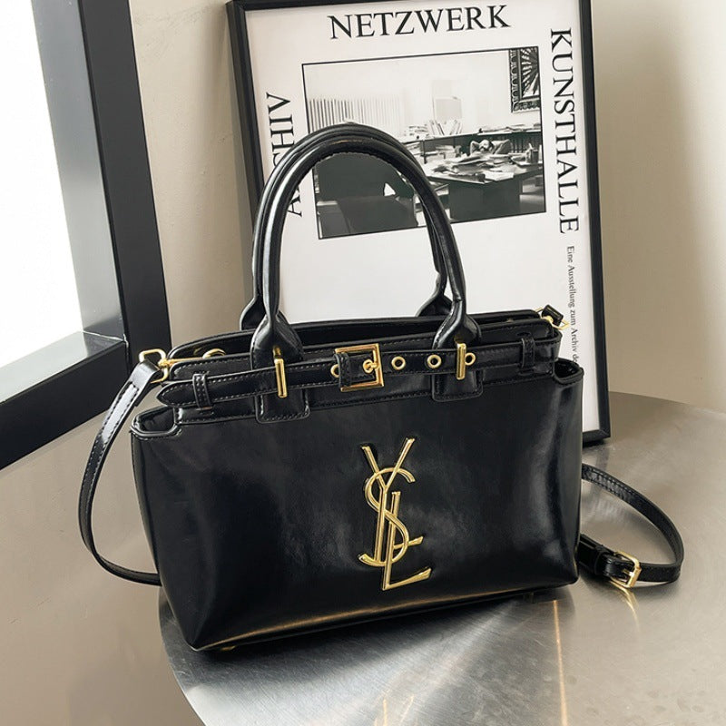 Bolso de mujer de alta gama y gran capacidad, nuevo bolso vintage vintage elegante de 2026, versátil y de moda bandolera de un solo hombro