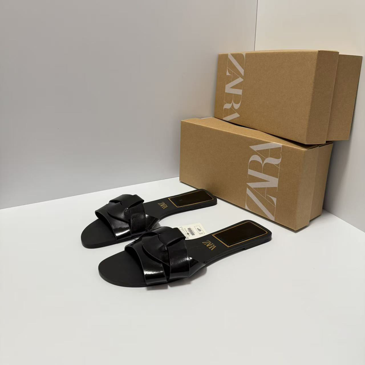 Sandalias de cuero de vaca planas de mujer ZA2025, sandalias de tirantes, zapatillas de playa abiertas con espalda descubierta, cómodas para ropa exterior perezosa