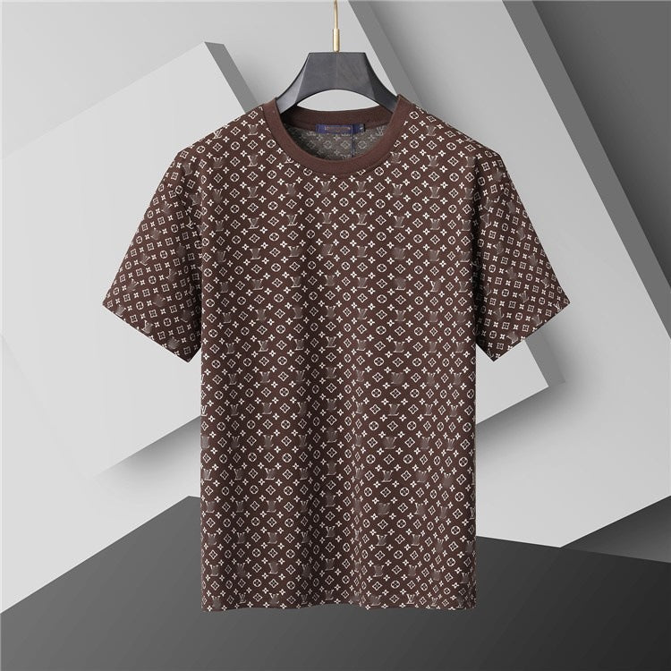 Camiseta de repuesto de algodón de lujo de alta gama transfronteriza, de manga corta de cuello redondo, moda veraniega, dropshipping casual versátil 1