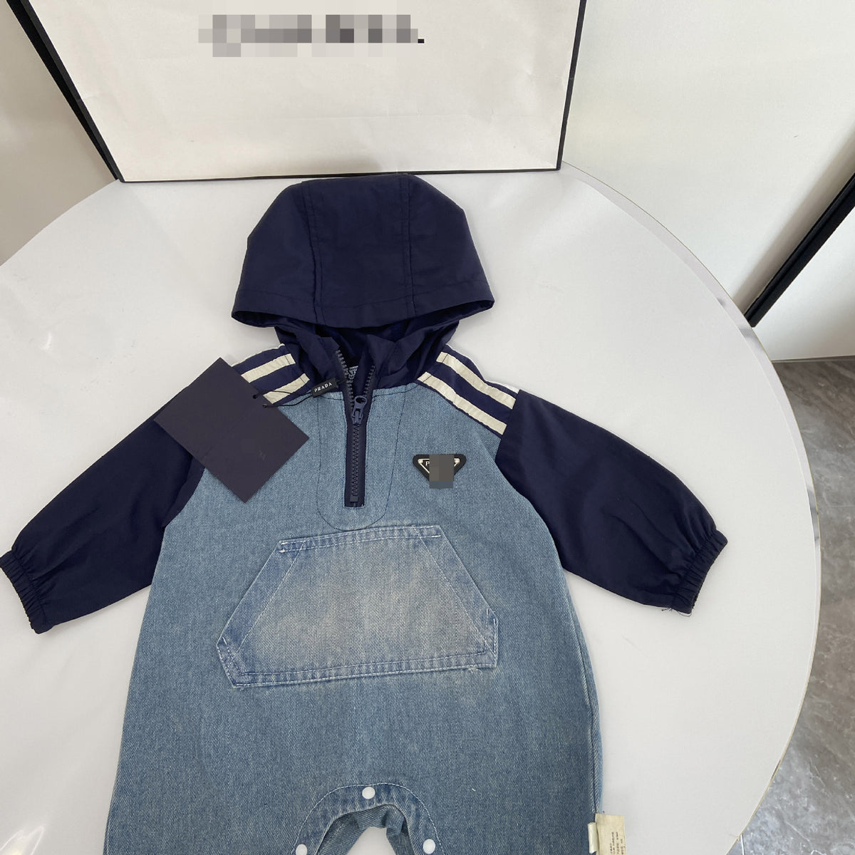 男の子用ベビーつなぎ Pサイズ｜長袖・フード付き