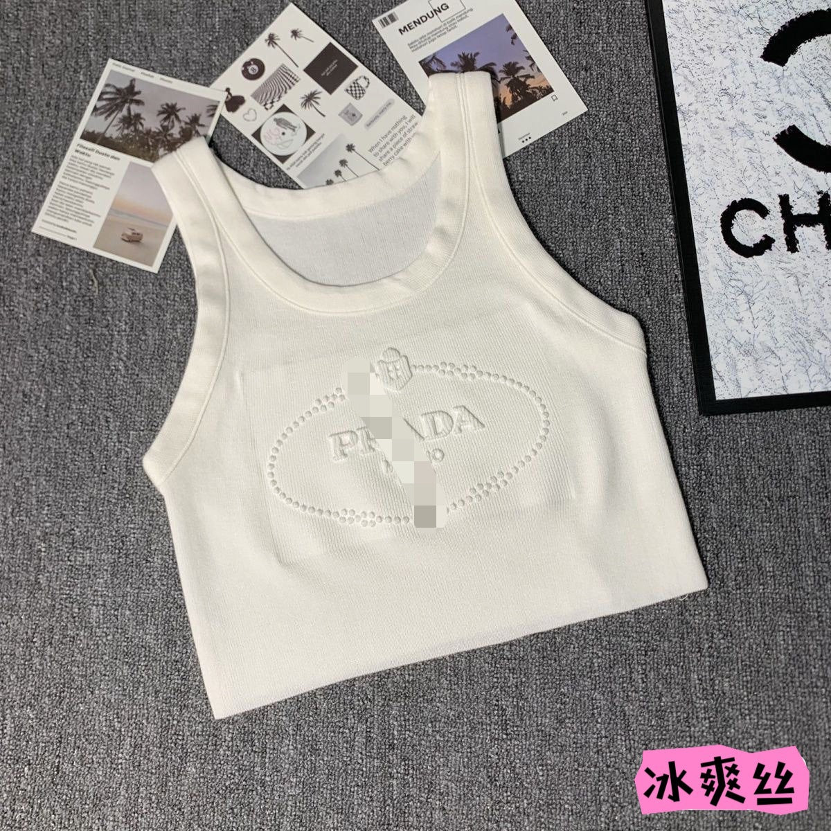 24 24 Summer Summer Nuevo Camiseta Corta, camiseta corta de mujer con letras bordadas y tejidas en relieve