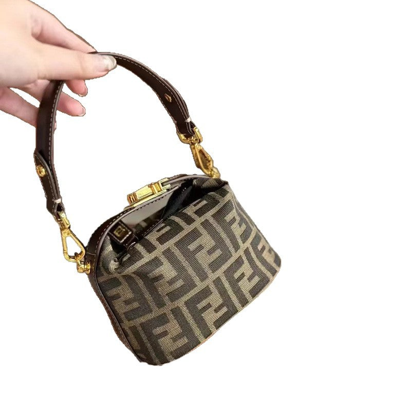 Bolsa de fiambrera FF, clásica bolsa vintage para la fiambrera, mini mini bolsa 2025, bolsa vintage de mano a hombro, bandolera.