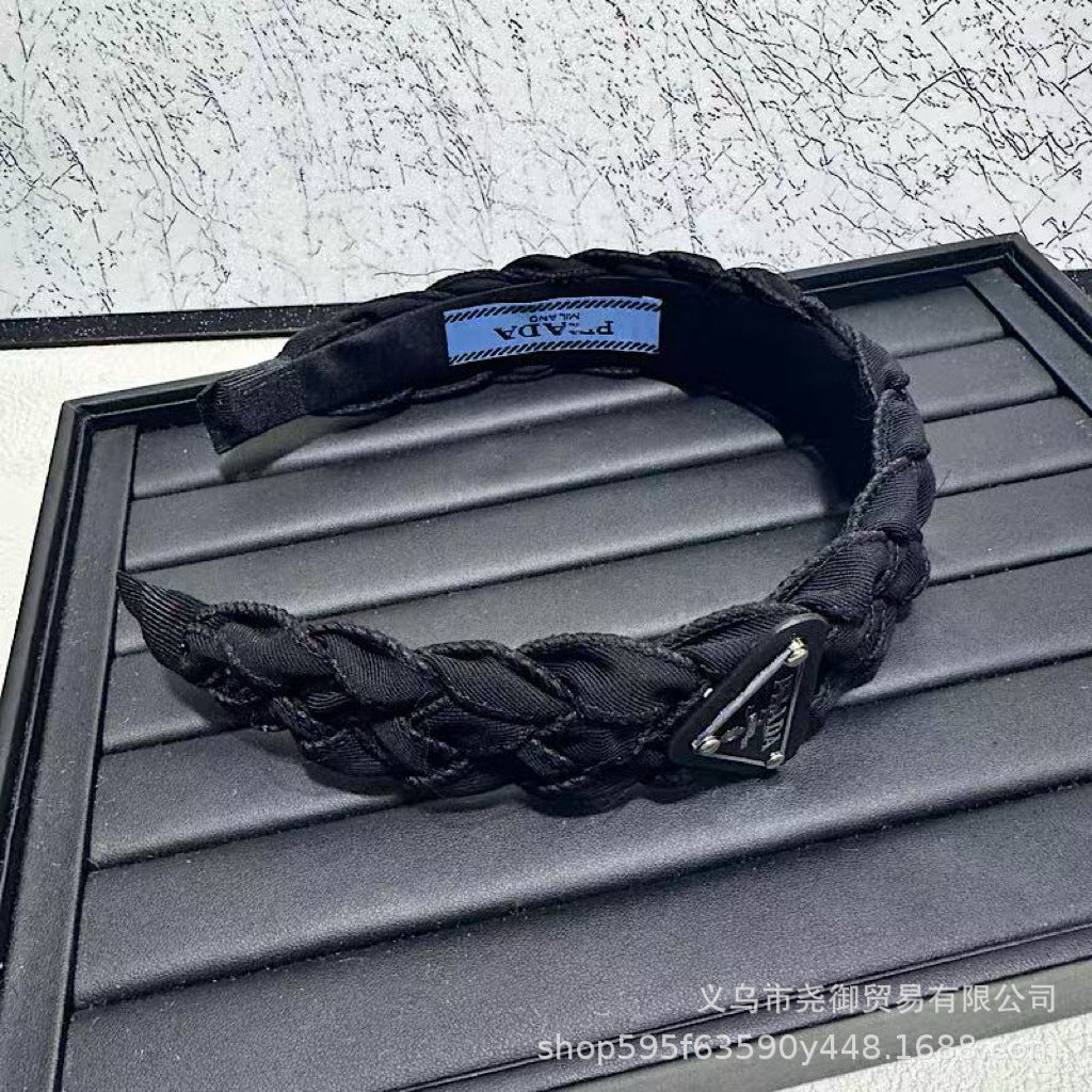 Cinta Trenzada Mujer Vintage Triángulo Borde Ancho | Accesorio Pelo