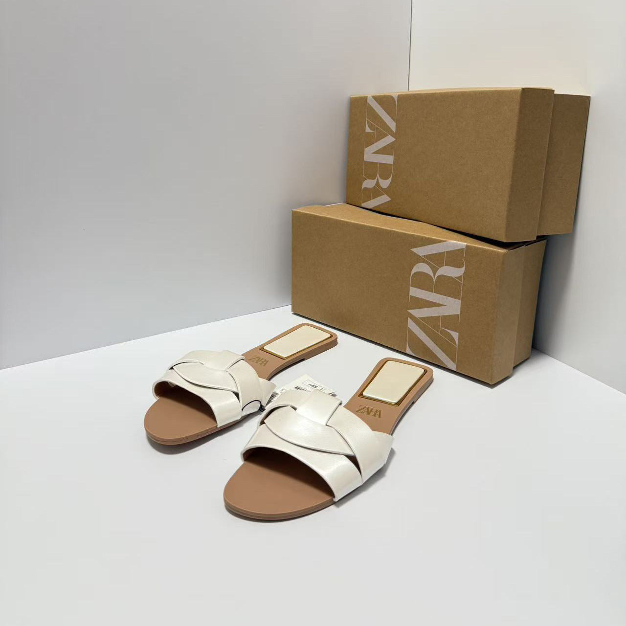 Sandalias de cuero de vaca planas de mujer ZA2025, sandalias de tirantes, zapatillas de playa abiertas con espalda descubierta, cómodas para ropa exterior perezosa