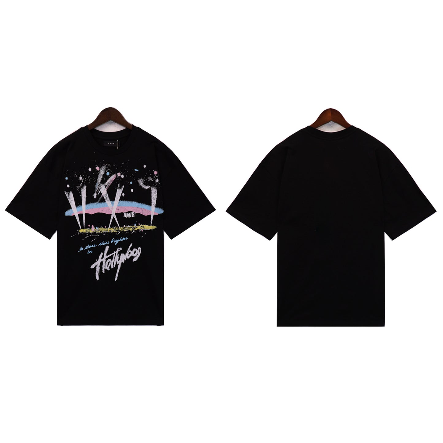 2024 Verano 2024 AM1R1 ICON Letter Totem Letter Totem Pattern Coconut Tree T-shirt Unisex