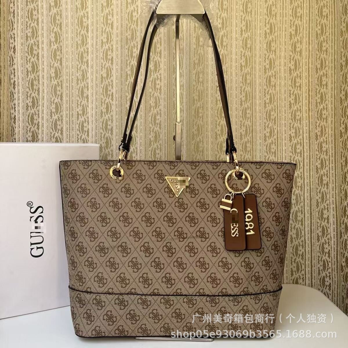 GS Comercio Exterior Moda europea y americana Bolso de mamá colgante Colgante Bolso de compra Bolsa grande con cubo estampado Bolso de un solo hombro para mujeres