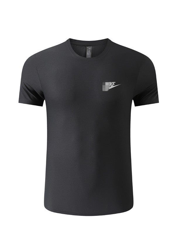 Bestseller de exportación: deportes, entrenamiento casual suelto, camiseta de cuello redondo transpirable de verano, manga corta, ejercicio para correr y secado rápido