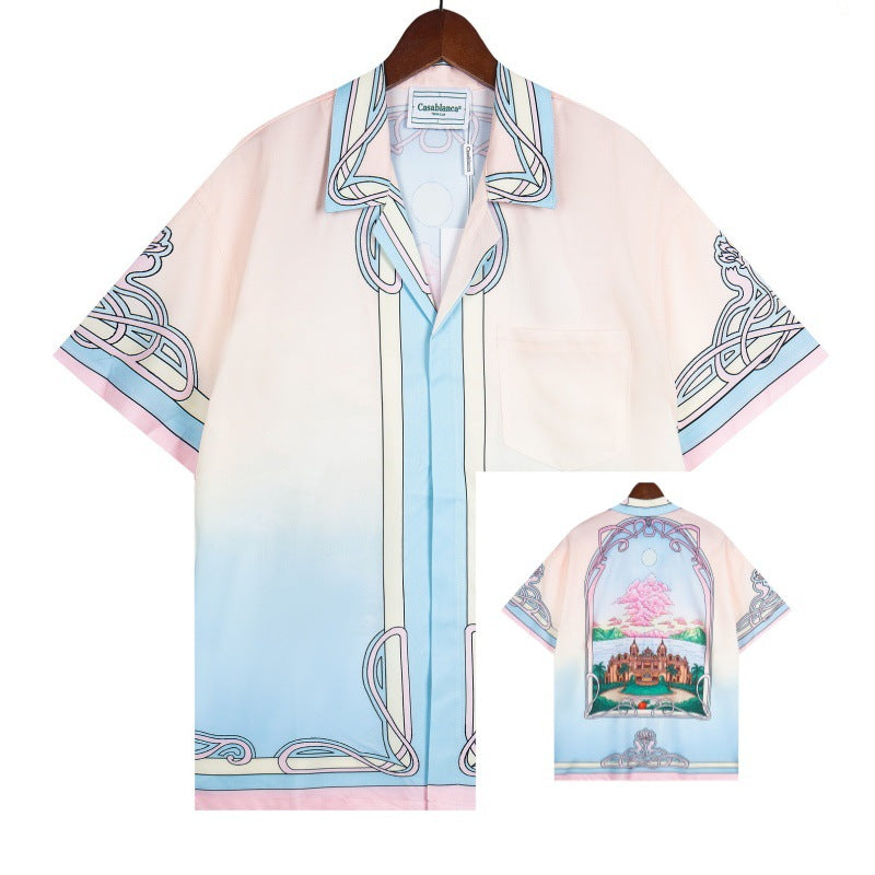 Set de camiseta de manga corta con letras de un partido de fútbol CASA de primavera/verano, jersey holgado y de moda para hombres